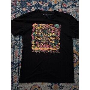Killer Acid Prevent Bad Vibes T Shirt Black Short Sleeve Psychedelic Size Medium